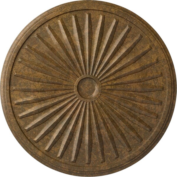 Ekena Millwork Leandros Ceiling Medallion (Fits Canopies up to 5"), 33 1/8"OD x 3 1/2"ID x 1 3/8"P, Rubbed Bronze CM33LERZS - main